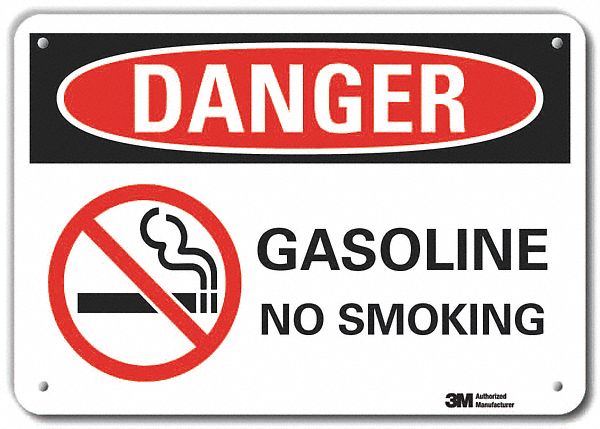 Rflct Gasoline Danger Sign 7x10in Alum