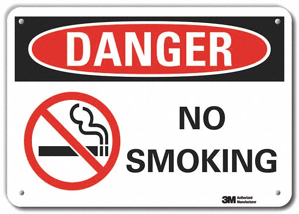 Rflctv No Smoking Dangr Sign 10x14in Alu