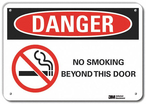 Rflct No Smoking Dangr Sign 10x14in Alum