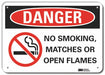 Rflct No Smoking Danger Sign 7x10in Alum