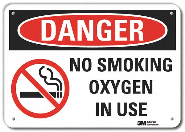 Rflctv No Smoking Dangr Sign 10x14in Alu