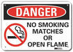 Rflct No Smoking Danger Sign 7x10in Alum
