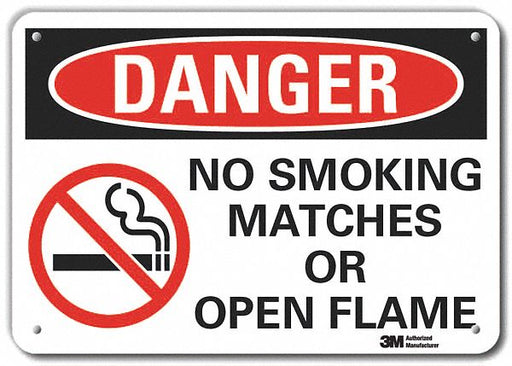 Rflct No Smoking Danger Sign 7x10in Alum