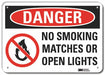 Rflct No Smoking Danger Sign 7x10in Alum
