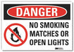 No Smoking Danger Rflct Label 5inx7in