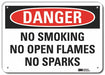 Rflctv No Smoking Dangr Sign 10x14in Alu