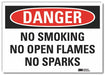 No Smoking Danger Rflctv Label 5inx7in