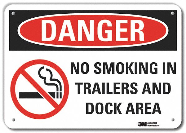 Rflctv No Smoking Dangr Sign 10x14in Alu