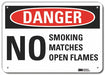 Rflct No Smoking Danger Sign 7x10in Alum