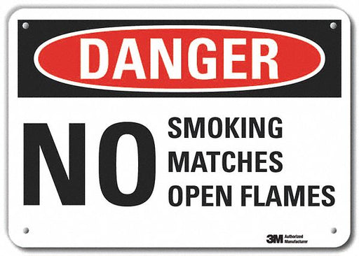 Rflct No Smoking Dangr Sign 10x14in Alum