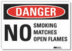 No Smoking Danger Rflctv Label 7inx10in