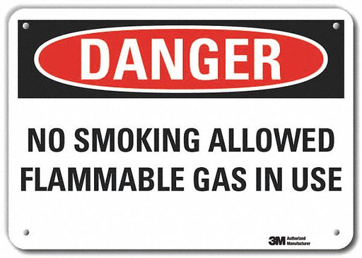 Rflct No Smoking Dangr Sign 10x14in Alum