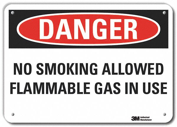 Rflct No Smoking Dangr Sign 10x14in Alum