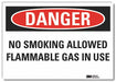 No Smoking Danger Rflct Label 7inx10in