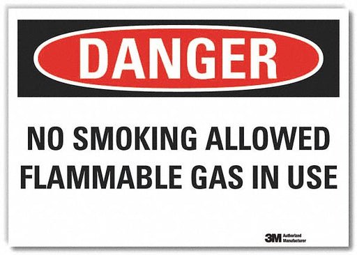 No Smoking Danger Rflct Label 7inx10in