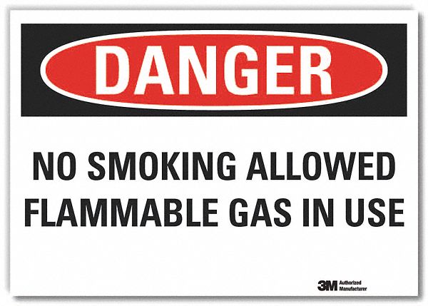 No Smoking Danger Rflct Label 7inx10in