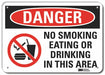 Rflct No Smoking Danger Sign 7x10in Alum
