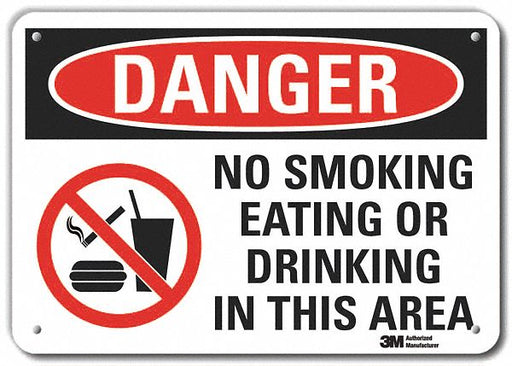 Rflct No Smoking Danger Sign 7x10in Alum
