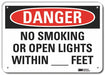 Rflct No Smoking Dangr Sign 10x14in Alum