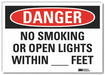 No Smoking Danger Rflct Label 5inx7in