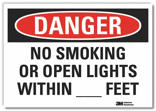 No Smoking Danger Rflct Label 5inx7in