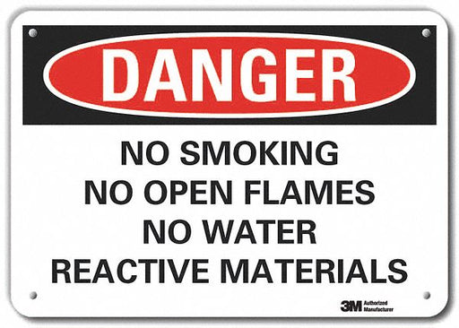 Rflct No Smoking Dangr Sign 10x14in Alum