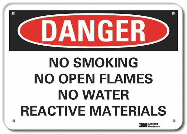 Rflct No Smoking Dangr Sign 10x14in Alum