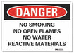 No Smoking Danger Rflct Lbl 10inx14in