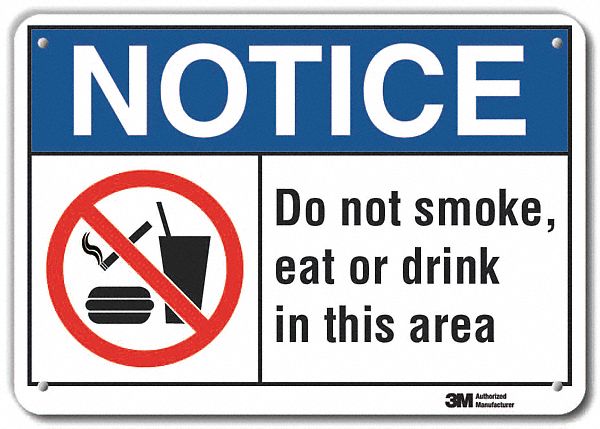 Rflct No Smoking Note Sign 10x14in Alum