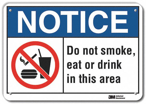 No Smoking Sign 7 in x 10 in Aluminum