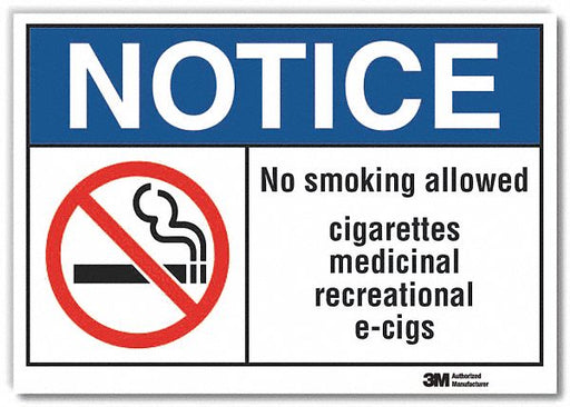 Notice Sign 7 inx10 in Non-PVC Polymer