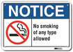 Rflctv No Smoking Note Sign 10x14in Alum