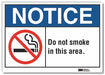 No Smoking Notice Rflctv Label 7inx10in