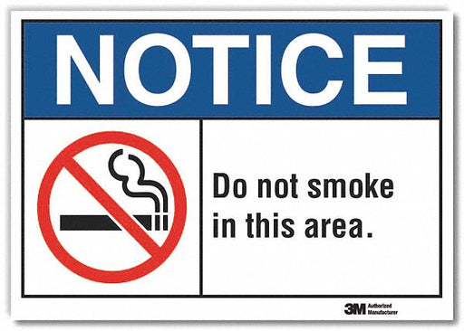 Notice Sign 7 in x 10 in Non-PVC Polymer