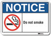 Rflctv No Smoking Note Sign 10x14in Alum