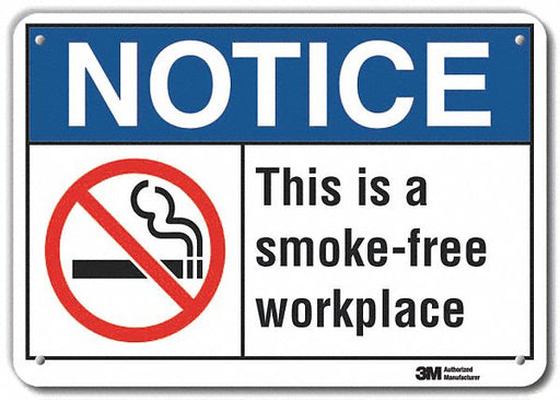 No Smoking Sign 7 in x 10 in Aluminum