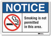 No Smoking Notice Rflctv Label 5inx7in
