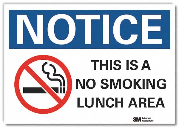 No Smoking Notice Rflct Label 7inx10in