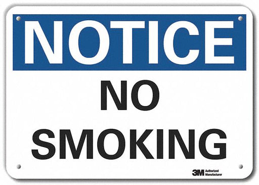 No Smoking Sign 7 in x 10 in Aluminum