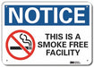 Rflctv No Smoking Note Sign 10x14in Alum