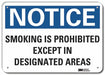 Rflctv No Smoking Note Sign 10x14in Alum