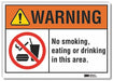 No Smoking Warning Rflctv Labl 3.5inx5in
