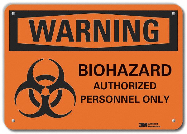 Rflctv Biohazard Warn Sign 10x14in Alum