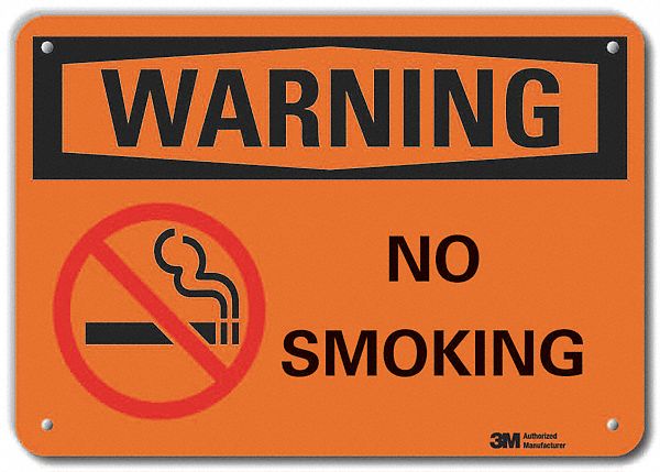 Rflct No Smoking Warn Sign 7x10in Alum