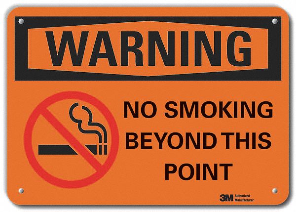 Rflctv No Smoking Warn Sign 10x14in Alum