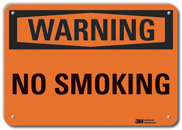 Rflct No Smoking Warn Sign 10x14in Alum