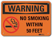 Rflctv No Smoking Warn Sign 10x14in Alum