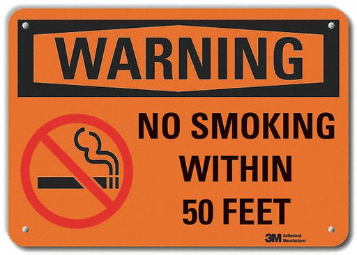 Rflctv No Smoking Warn Sign 10x14in Alum