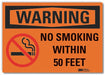 No Smoking Warning Rflctv Labl 3.5inx5in