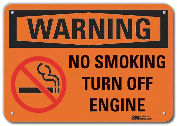 Rflct No Smoking Warn Sign 7x10in Alum